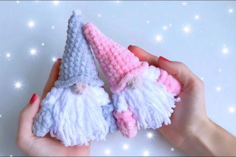 МК. Игрушка на елку крючком. Маленький гномик. Часть 1