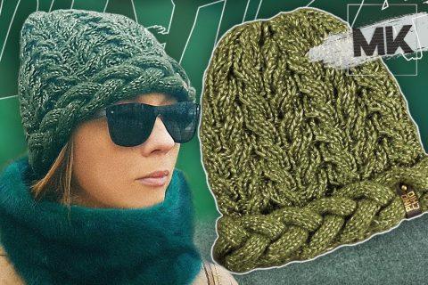 МОДНАЯ ШАПКА С ОБЪЕМНОЙ КОСОЙ / Подробный МК по вязанию женской шапки спицами
