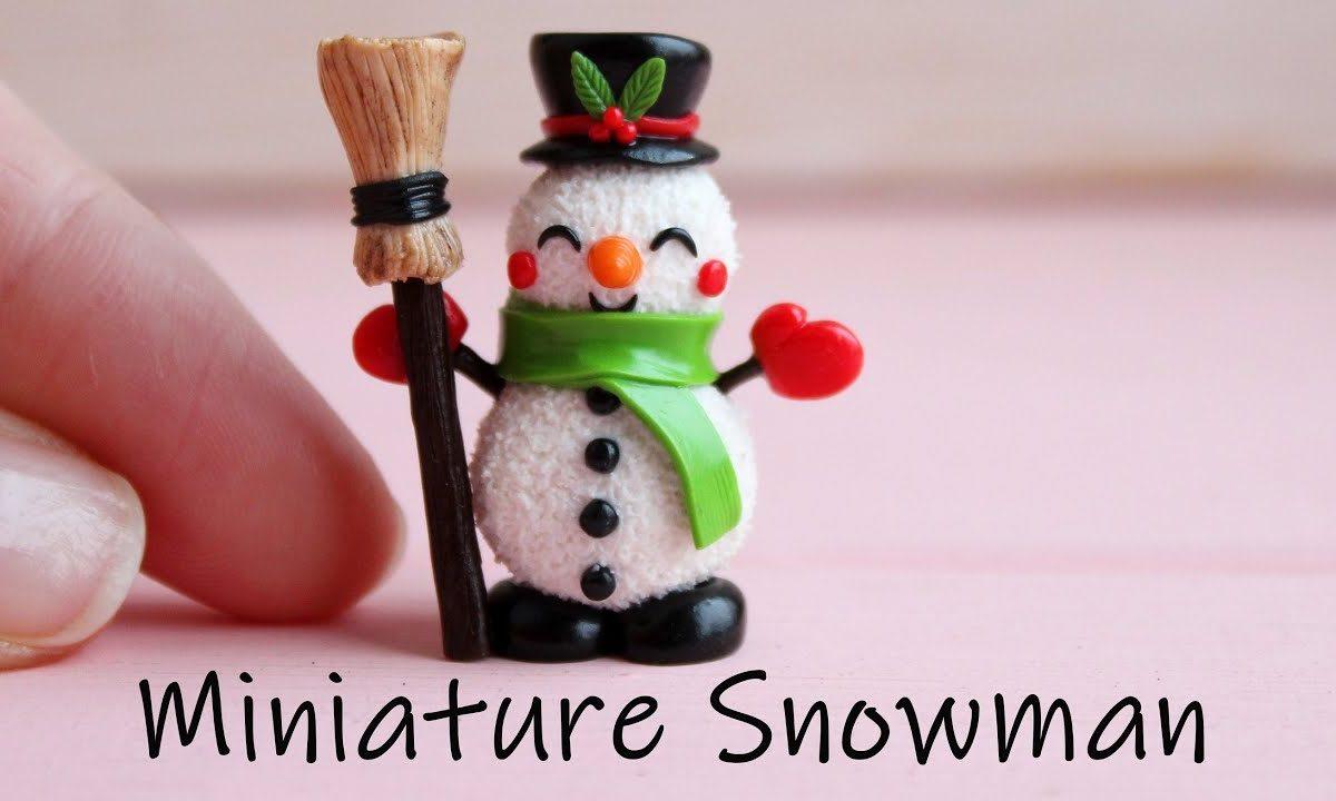 Miniature figurine Snowman?Polymer clay. Tutorial. DIY. Миниатюрный Снеговичок из полимерной глины.