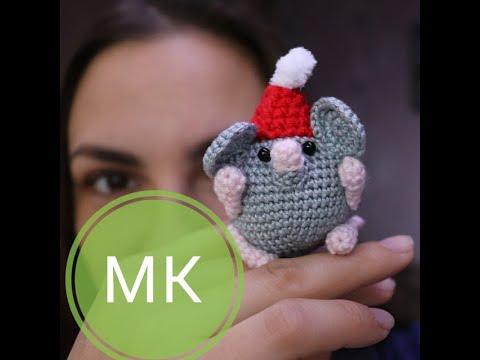 Мышка крючком, символ 2020, Пузырек крючком, мастер-класс, DIY