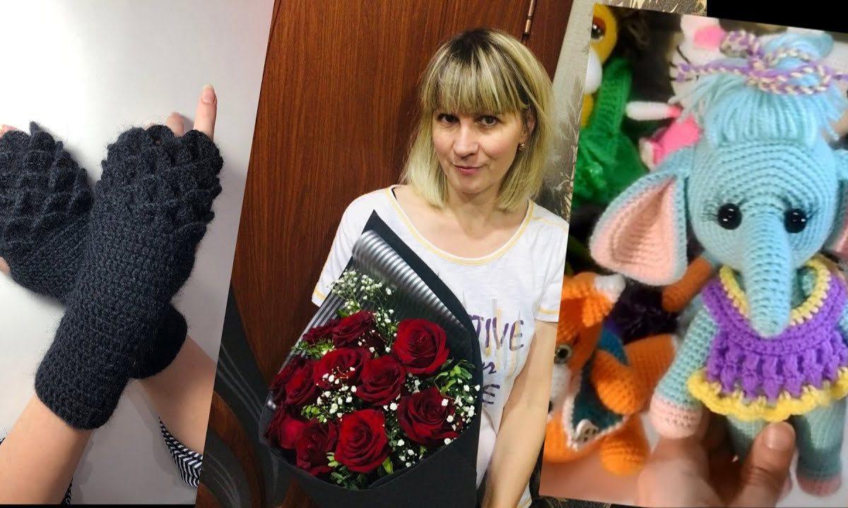 Навязала Игрушки крючком Митенки из пряжи Midara
