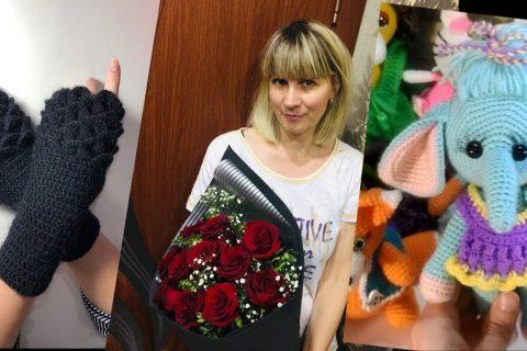 Навязала Игрушки крючком Митенки из пряжи Midara