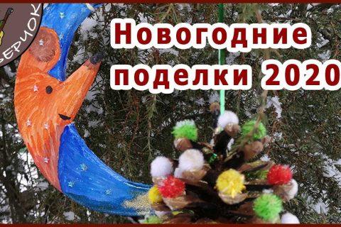 Новогодние поделки из сосновых шишек и солёного теста. Поделки на новый год с детьми.