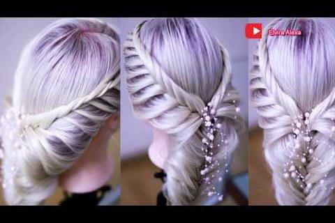 Новогодняя причёска из косы  БЫСТРЫЙ СПОСОБ  Fishtail Braid