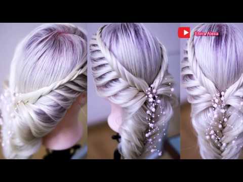 Новогодняя причёска из косы  БЫСТРЫЙ СПОСОБ  Fishtail Braid