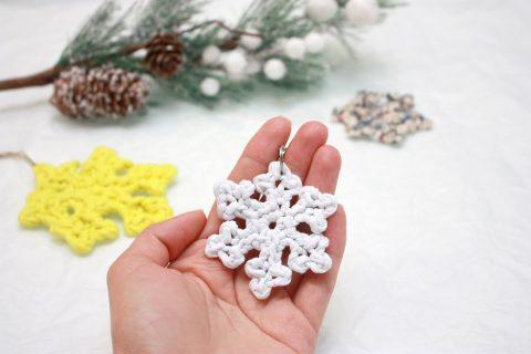 ПОСМОТРИТЕ, НАСКОЛЬКО ПРОСТО! Снежинка крючком из трикотажной пряжи. Snowflake crochet