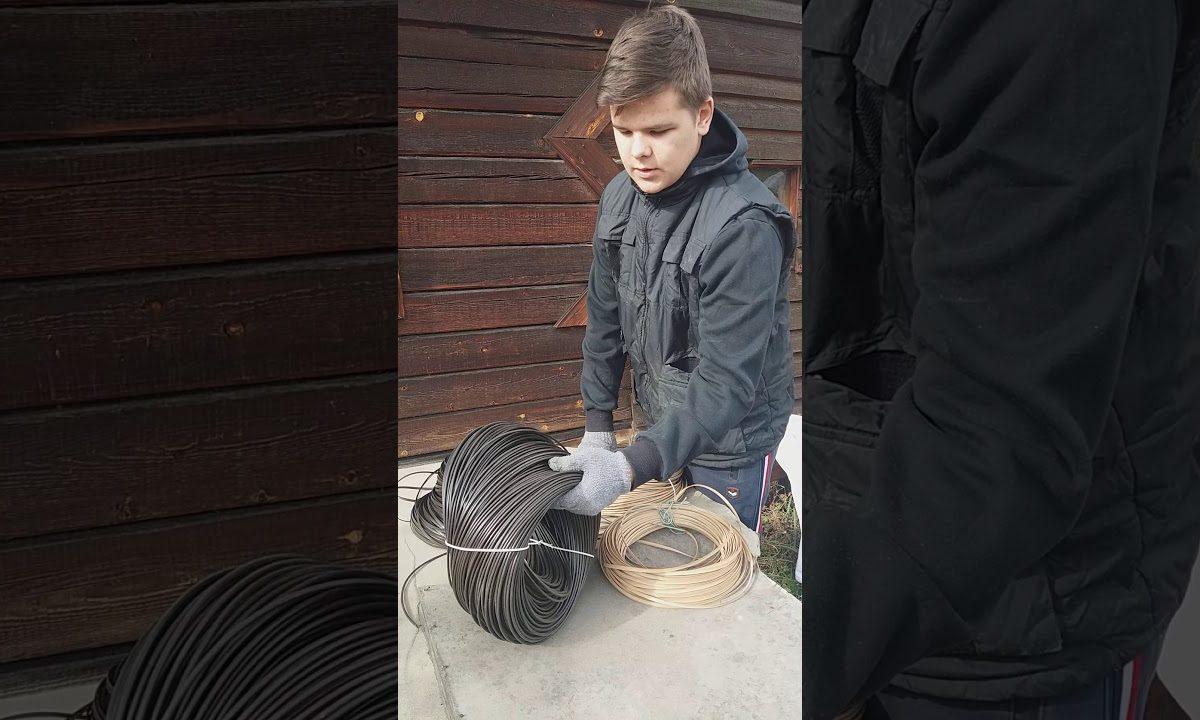 Плетение из искусственного ротатга кашпо  Бутон 2
