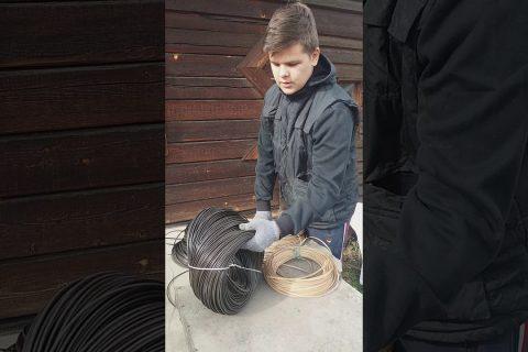 Плетение из искусственного ротатга кашпо Бутон 2
