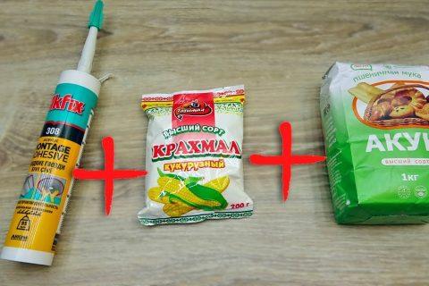 Самотвердеющая масса. Эксперимент с крахмалом, мукой и акриловым клеем