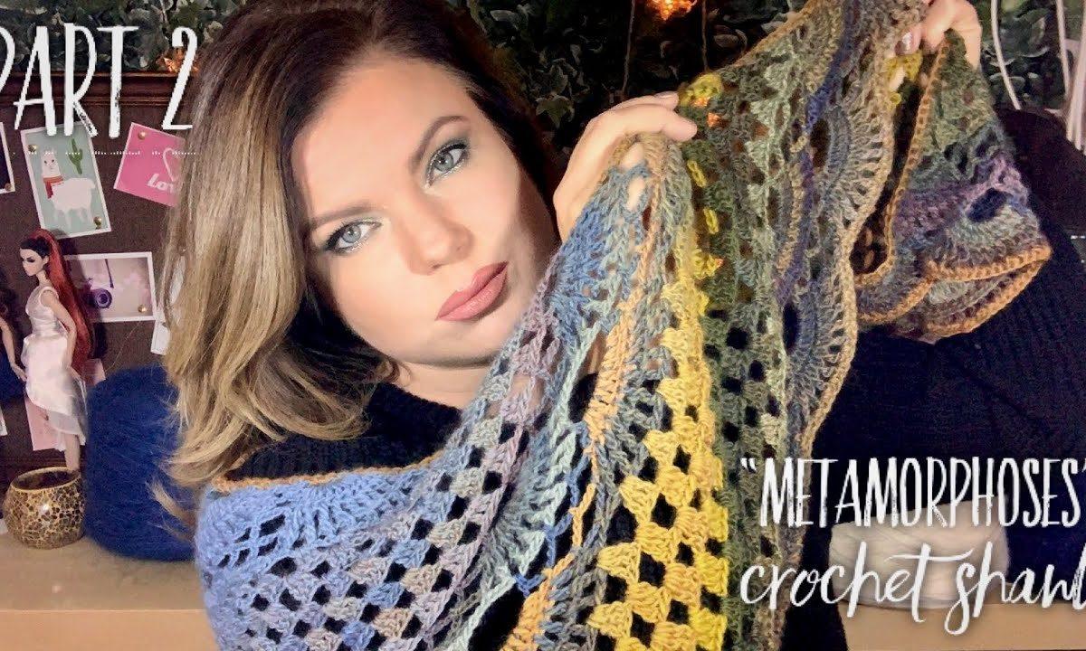 Шаль крючком «metamorphoses» / мастер-класс / часть 2 / crochet shawl