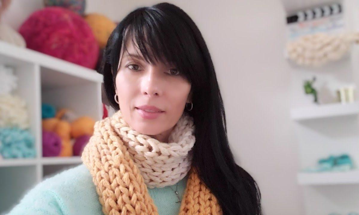 Шарф без спиц и крючка за полчаса/Scarf without knitting needles and hook for half an hour.