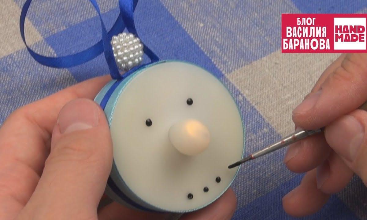 Светодиодная свечка «Снеговик» / СВОИМИ РУКАМИ / DIY / HANDMADE / ПОДЕЛКА