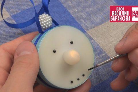 Светодиодная свечка «Снеговик» / СВОИМИ РУКАМИ / DIY / HANDMADE / ПОДЕЛКА