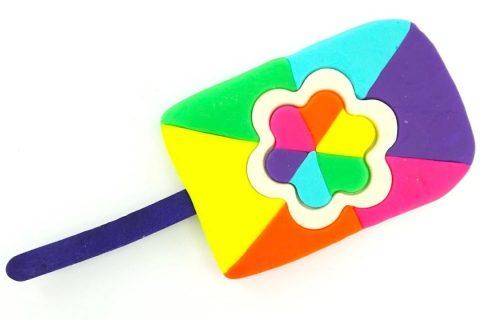 Учимся лепить радужное мороженое из детского пластилина