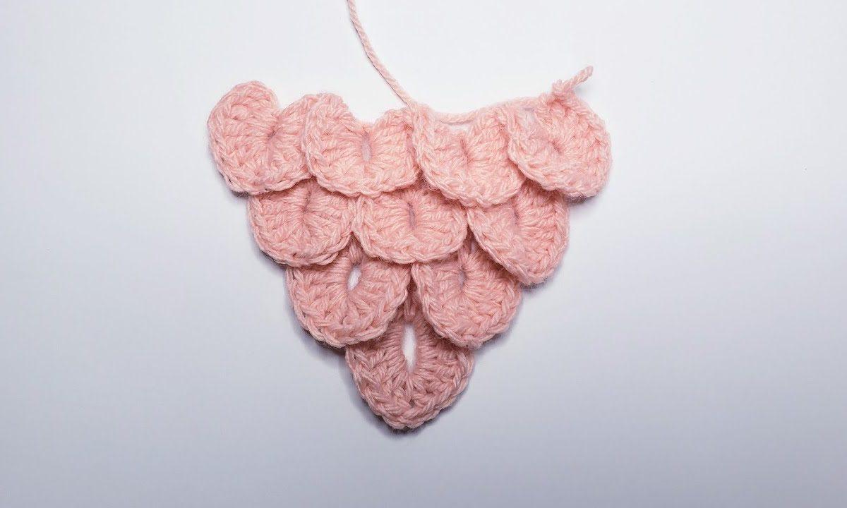 Вязание узоров крючком чешуйки/Crochet flakes