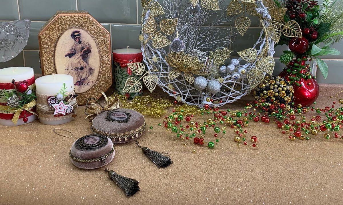 Ёлочные игрушки из старого платья. Винтажный шик ?
