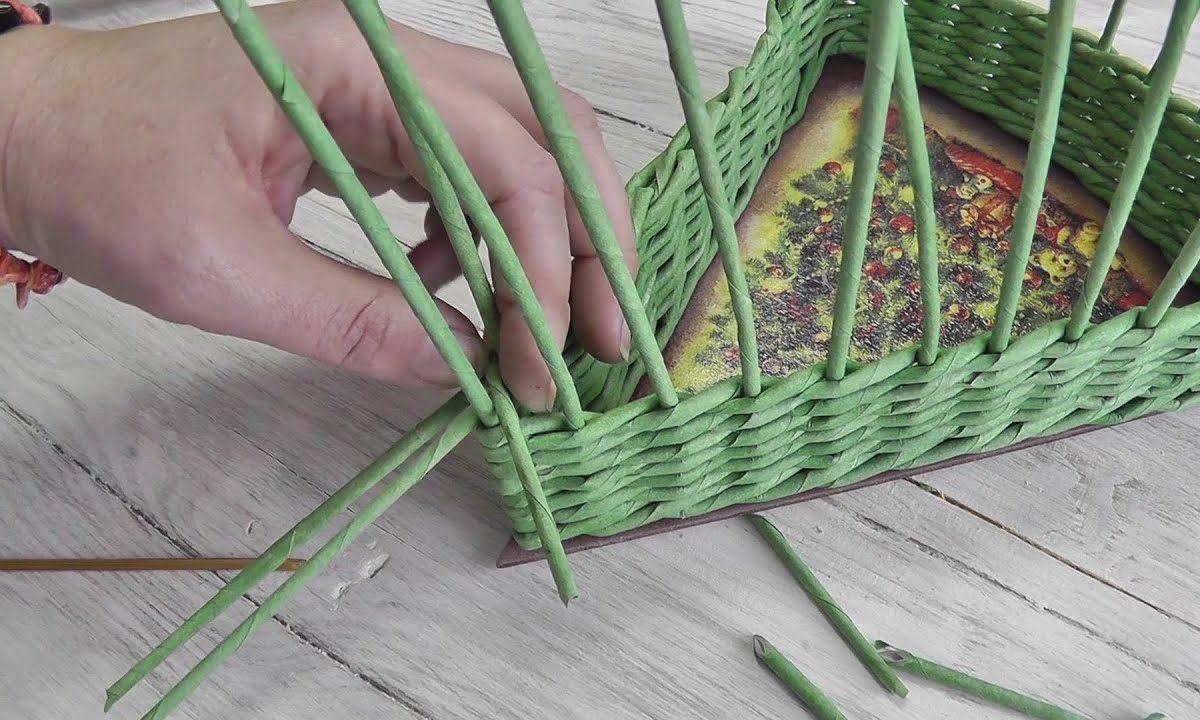 Загибка РОЗГА на острых углах. Плетение из газетных трубочек