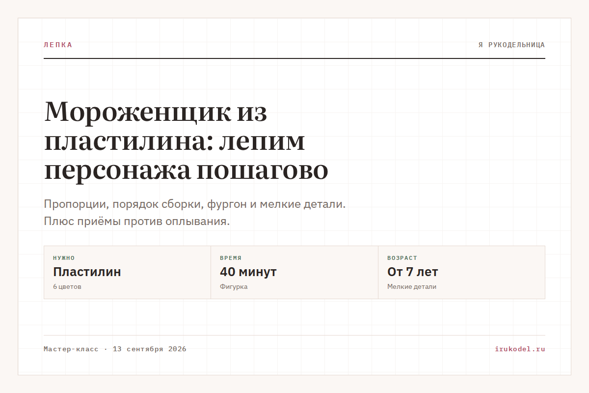 Мороженщик из пластилина: лепим персонажа пошагово