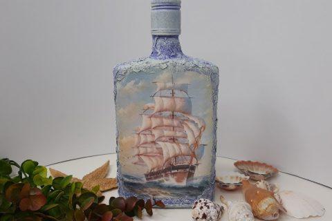 Бутылка в подарок мужчине, Мастер класс! Простой декор