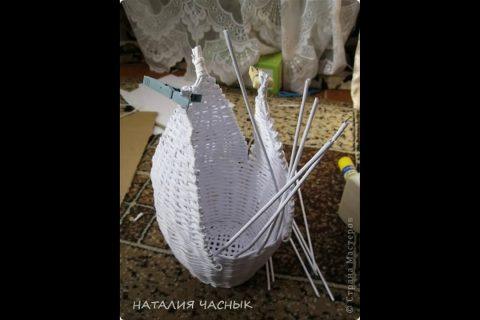 Плетение из газет  Лебедь  Мастер класс