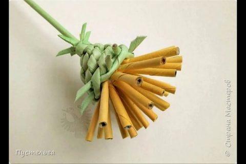 Плетение из газетных трубочек  Полевые цветы  Мастер класс
