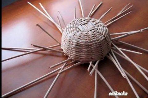 Плетение из газетных трубочек  Шляпа  Мастер  класс