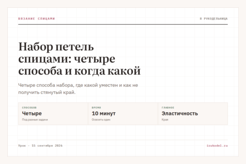 Набор петель спицами: четыре способа и когда какой