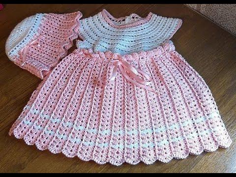 Комплект детский Зефирка с жемчугом крючком, 1 часть — платье