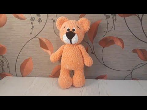 М.К. Мишка связанный крючком из плюшевой пряжи