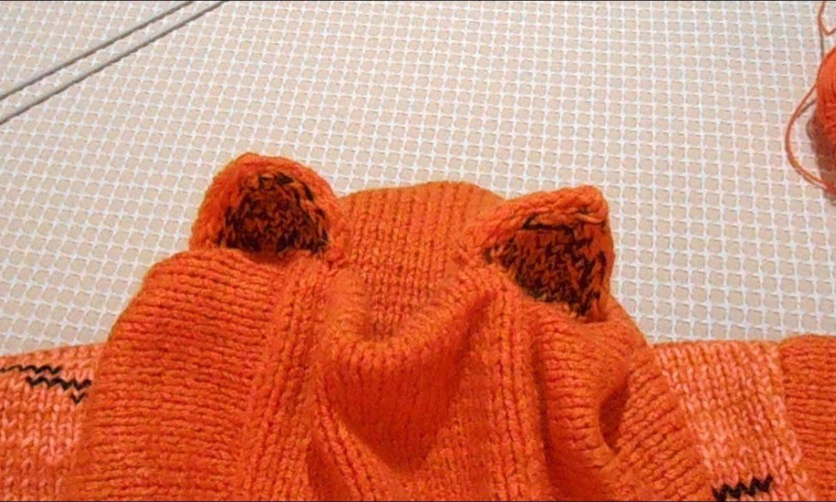 Вязаные ушки на детский капюшон | Мастер класс | Вязание спицами