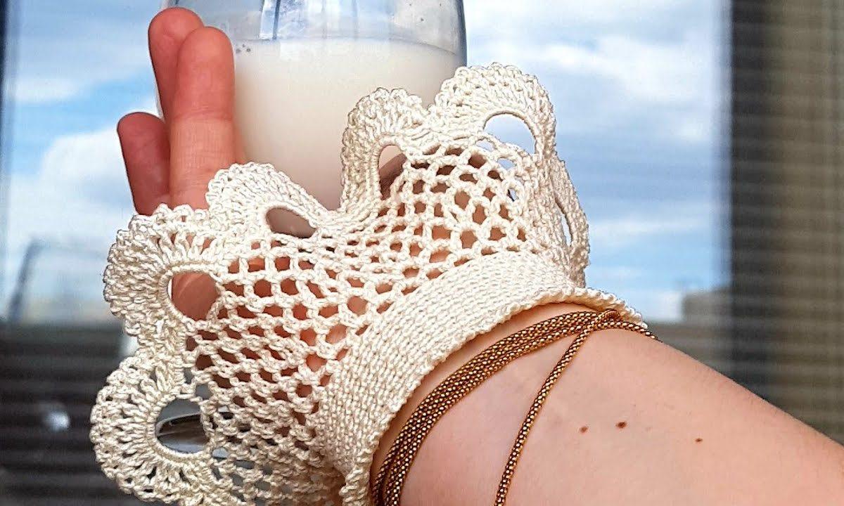 Креативная идея кружевной манжеты ?‍♀️ crochet pattern ?‍♀️ вяжем крючком.
