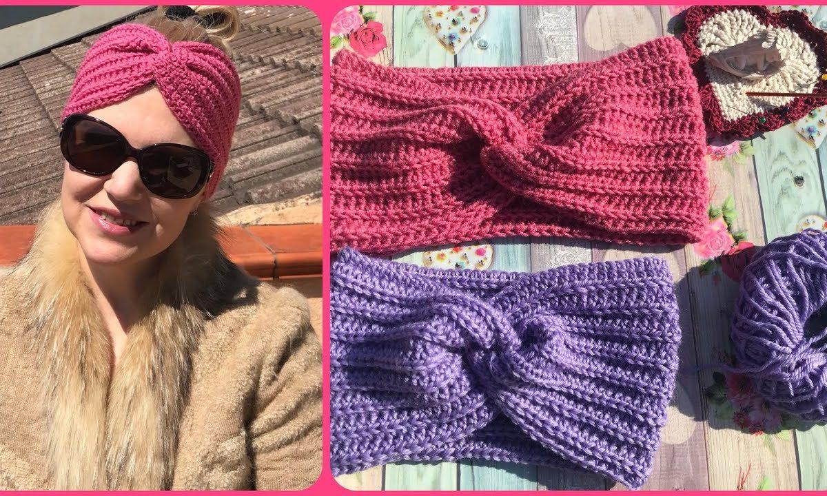 Стильная повязка на голову крючком / Простой МК  для начинающих / DIY Crochet headband