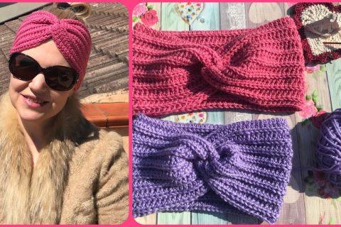 Стильная повязка на голову крючком / Простой МК  для начинающих / DIY Crochet headband