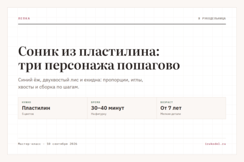 Соник из пластилина: три персонажа пошагово