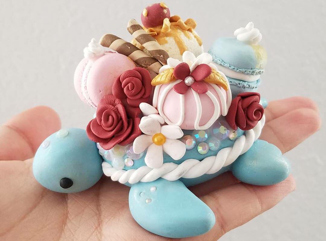 Чудесный мир черепах. Миниатюрные работы от ClaybieCharms