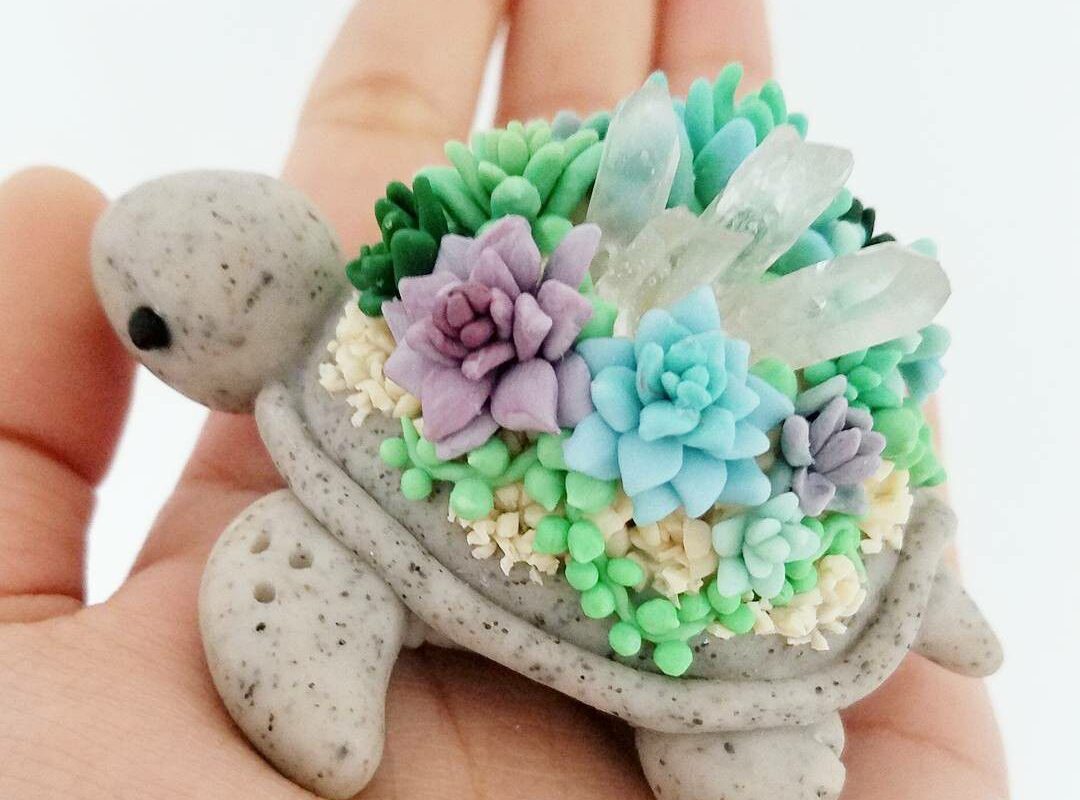 Чудесный мир черепах. Миниатюрные работы от ClaybieCharms
