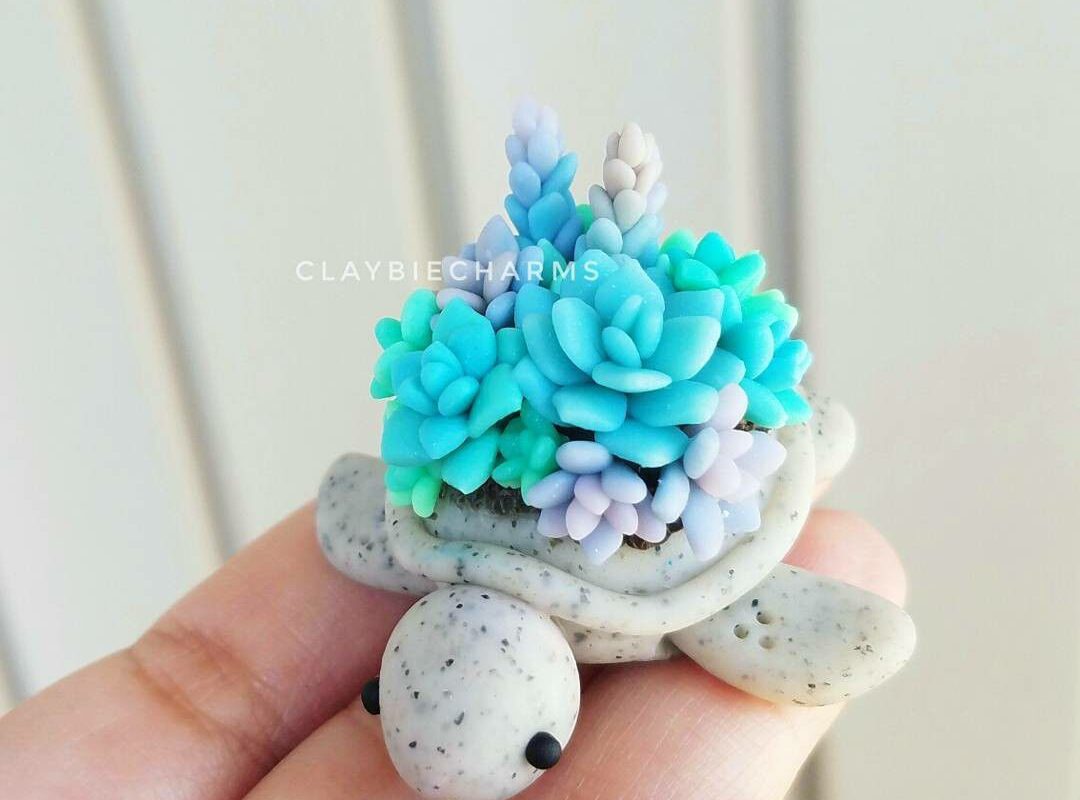 Чудесный мир черепах. Миниатюрные работы от ClaybieCharms