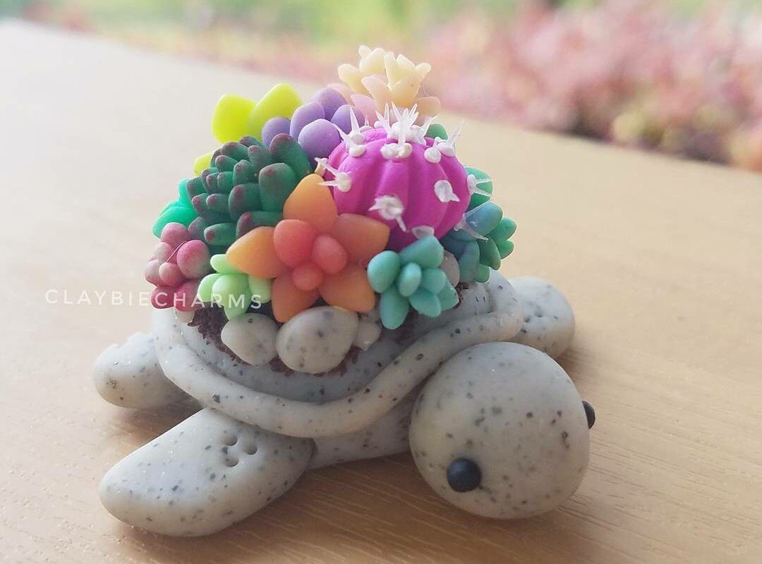 Чудесный мир черепах. Миниатюрные работы от ClaybieCharms