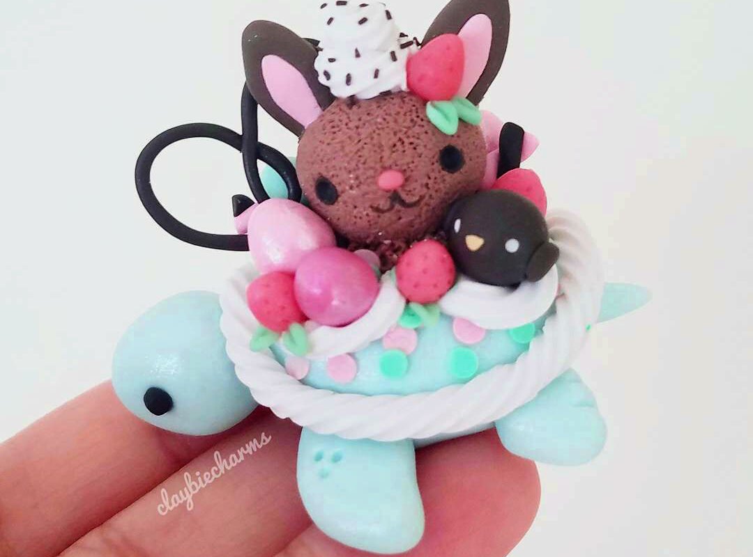 Чудесный мир черепах. Миниатюрные работы от ClaybieCharms