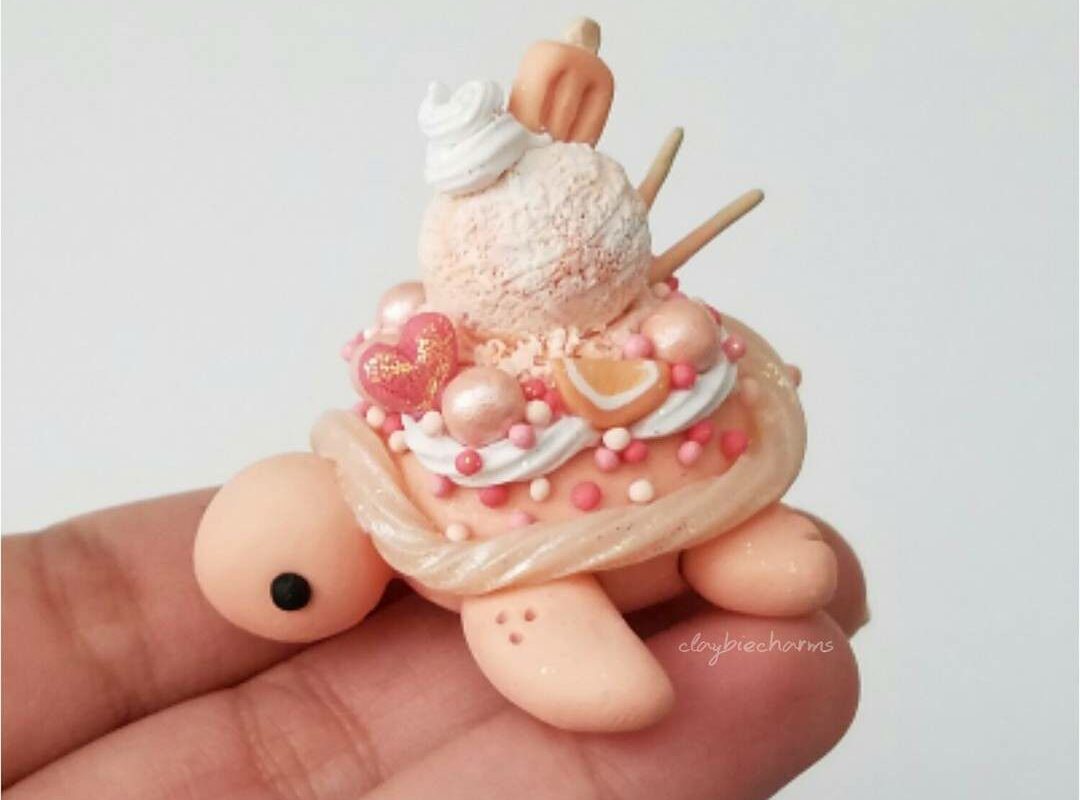Чудесный мир черепах. Миниатюрные работы от ClaybieCharms