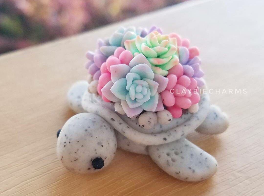 Чудесный мир черепах. Миниатюрные работы от ClaybieCharms