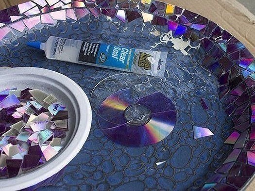 Декорируем тарелку с помощью CD-диска. Красота оригинальная!!!