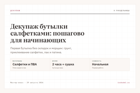 Декупаж бутылки салфетками: пошагово для начинающих