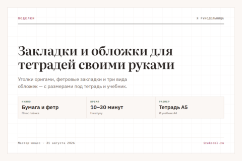 Закладки и обложки для тетрадей своими руками