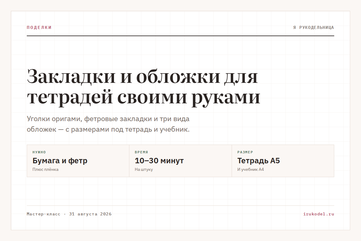 Закладки и обложки для тетрадей своими руками
