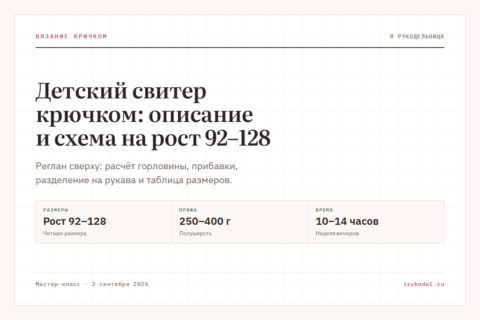Детский свитер крючком: описание и схема на рост 92–128