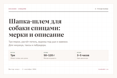 Шапка-шлем для собаки спицами: мерки и описание