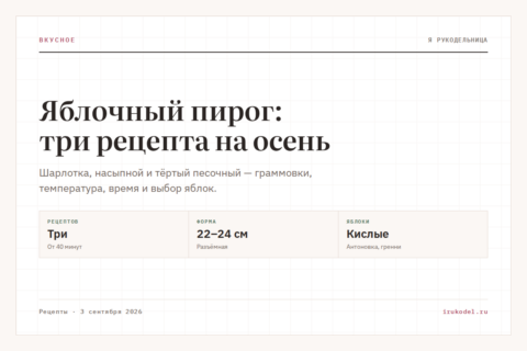 Яблочный пирог: три рецепта на осень
