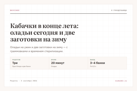 Кабачки в конце лета: оладьи сегодня и две заготовки на зиму