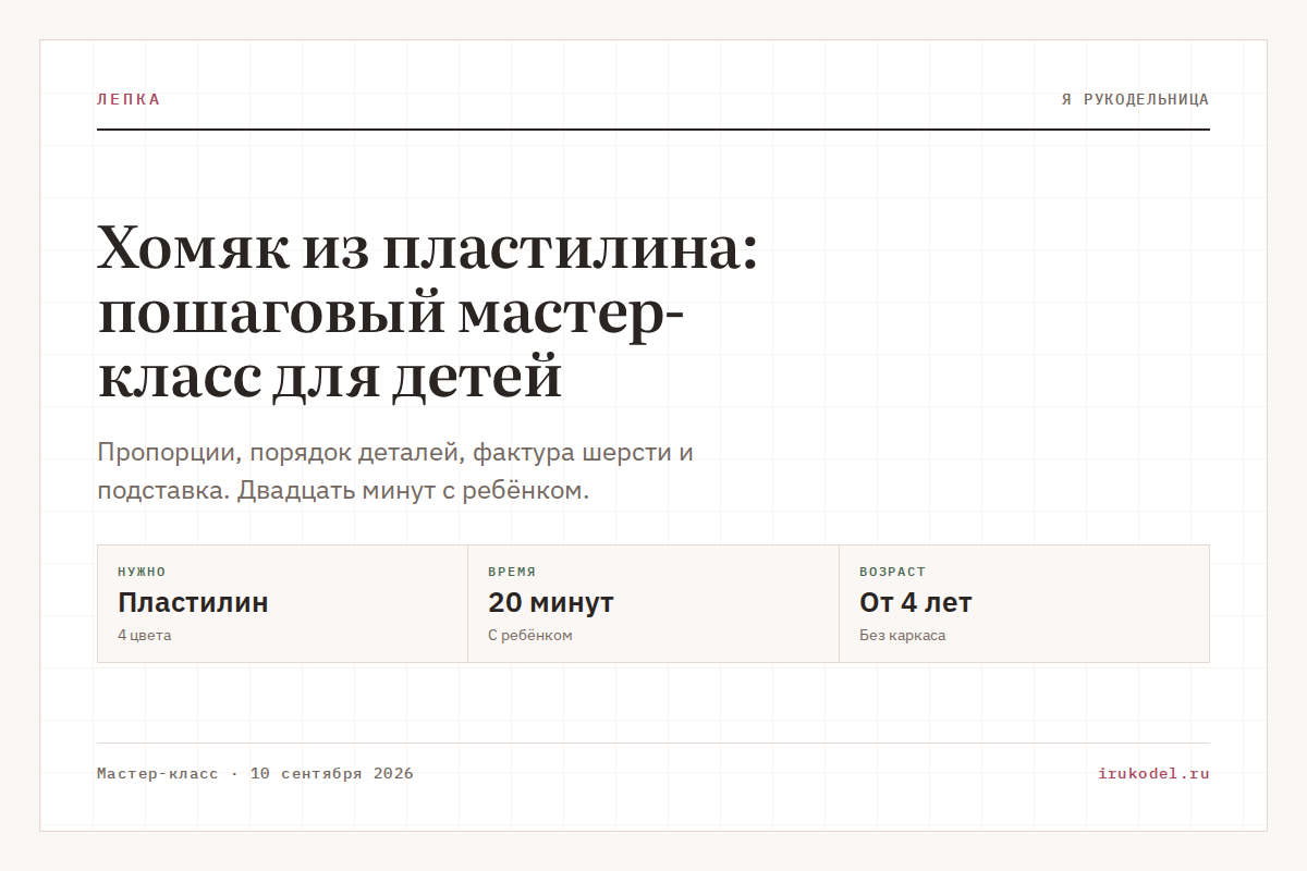 Хомяк из пластилина: пошаговый мастер-класс для детей